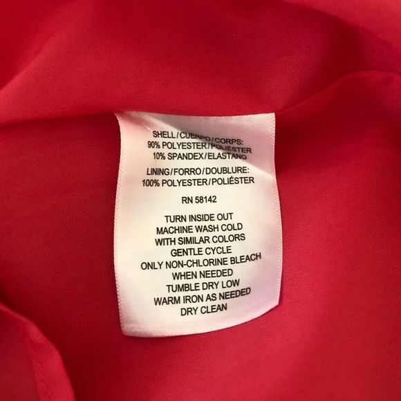 Maggy London Bright Coral Hot Pink Scallop Trim One Shoulder Sheath Dress size 8 - Picture 11 of 13